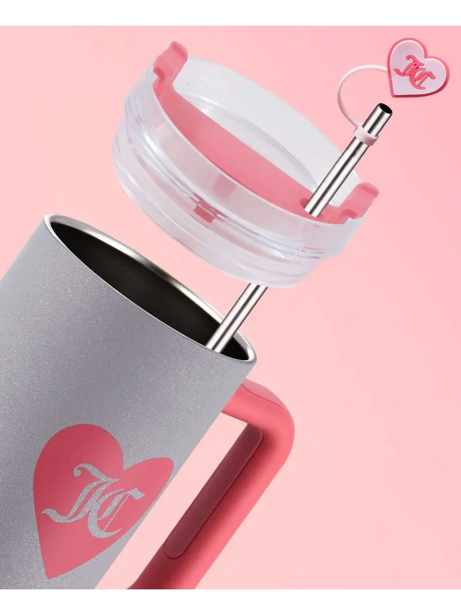 Стакан Jetsetter объемом 1 л Juicy Couture — изображение 3 из 9, серебристый