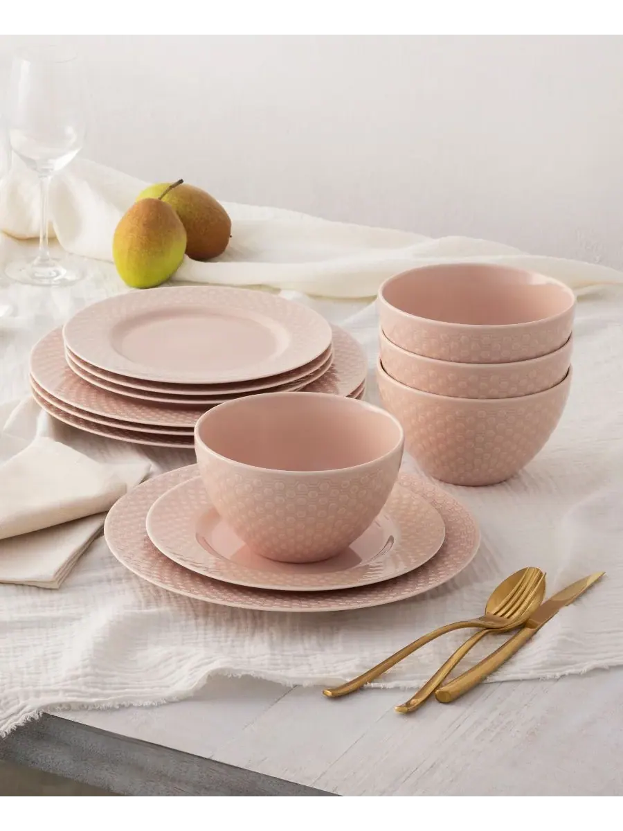 Набор посуды из 12 предметов на 4 персоны Noritake Kikko — изображение 2 из 9, розовый