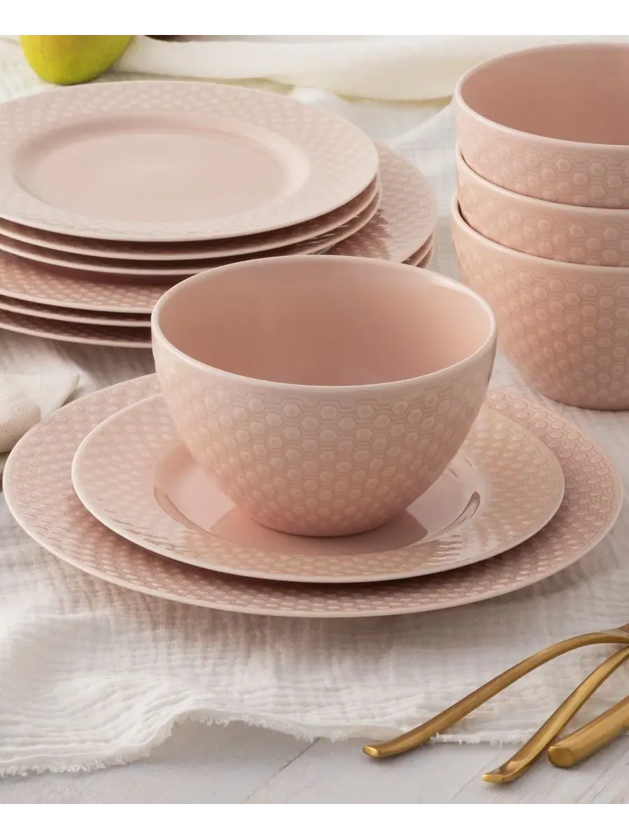 Набор посуды из 12 предметов на 4 персоны Noritake Kikko — изображение 3 из 9, розовый