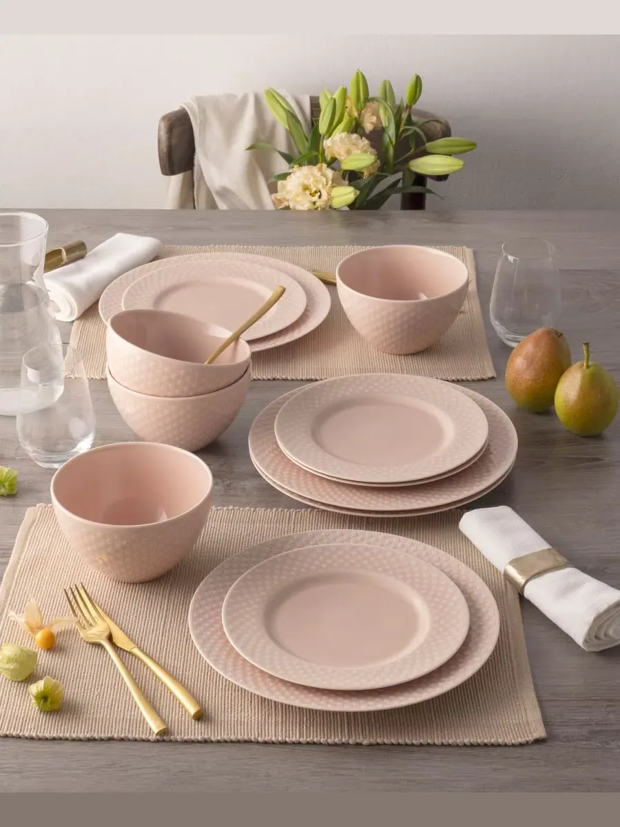 Набор посуды из 12 предметов на 4 персоны Noritake Kikko — изображение 7 из 9, розовый