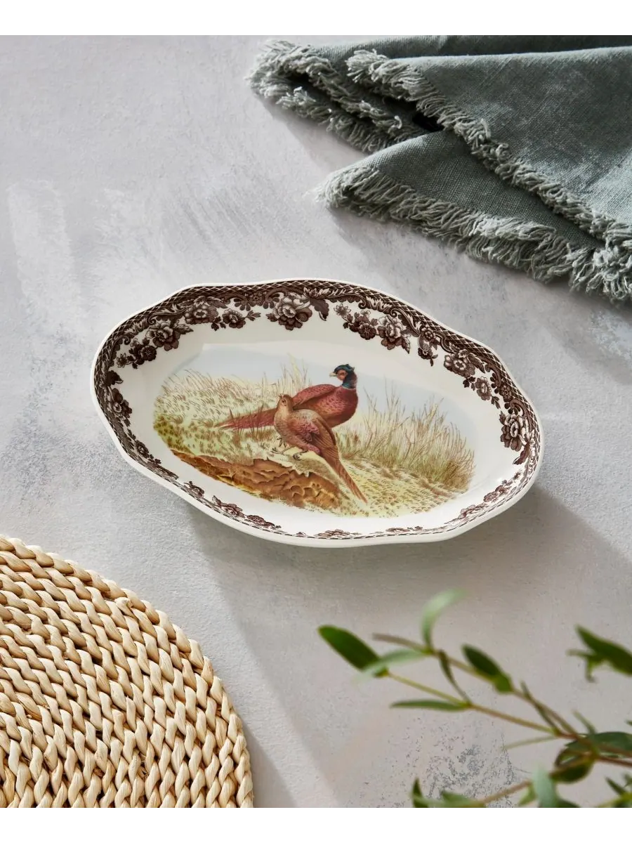 Набор из 2 блюдец для маринования фазана «Лесной лес» Spode — изображение 2 из 6, коричневый
