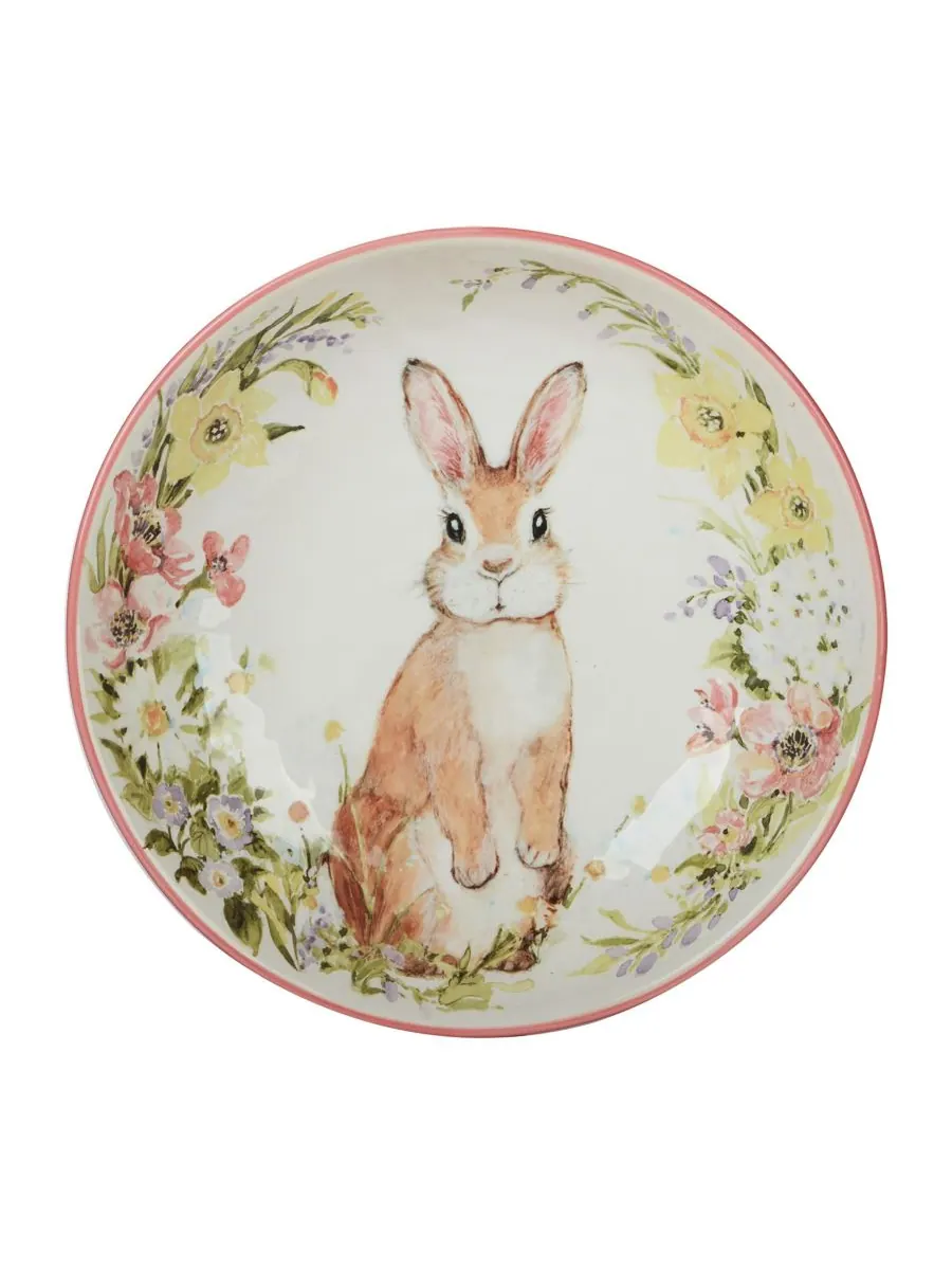 Набор из 4 обеденных тарелок Easter Garden диаметром 10,75 дюймов Certified International — изображение 2 из 2, белый розовый