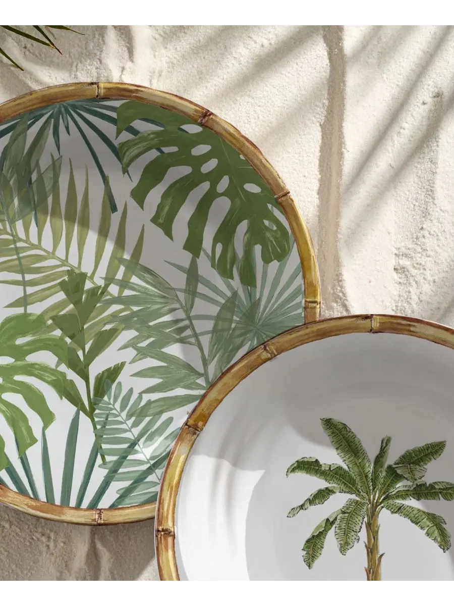 Набор из 6 салатных тарелок Rainforest Palm NewWave Melamine Abode Homewares — изображение 5 из 5, зеленый