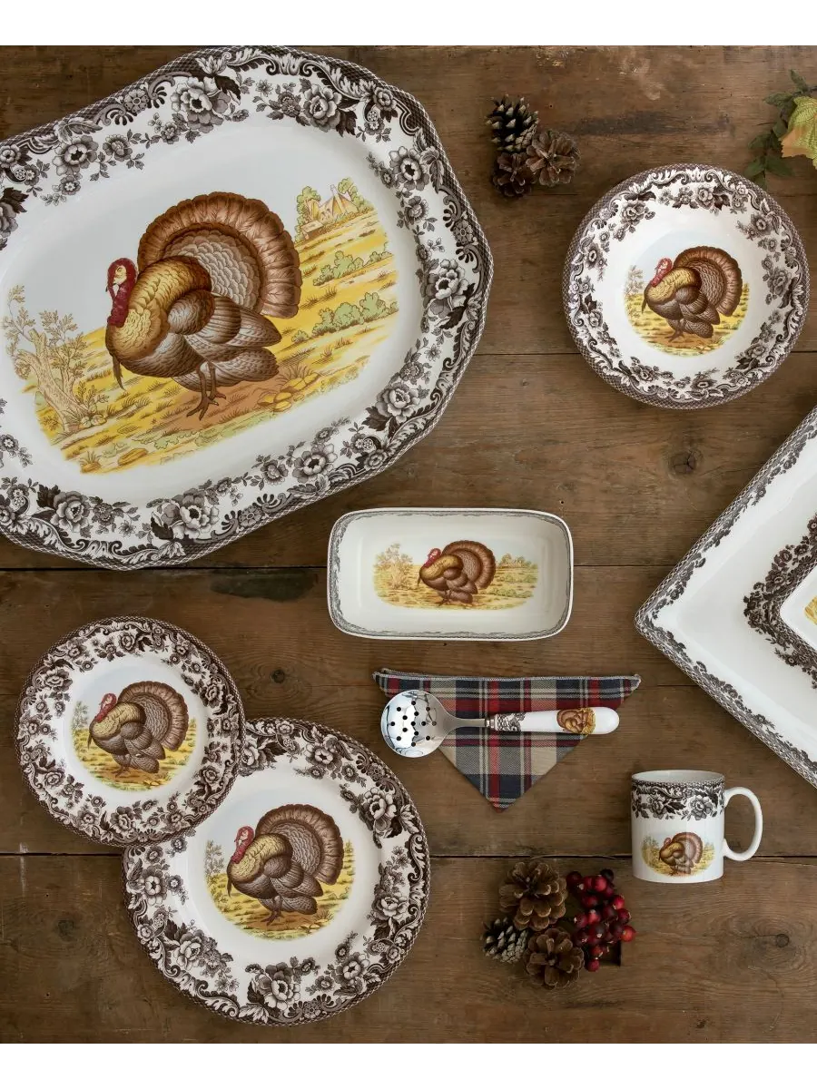 Круглое блюдо из индейки «Вудленд» Spode — изображение 3 из 3, коричневый