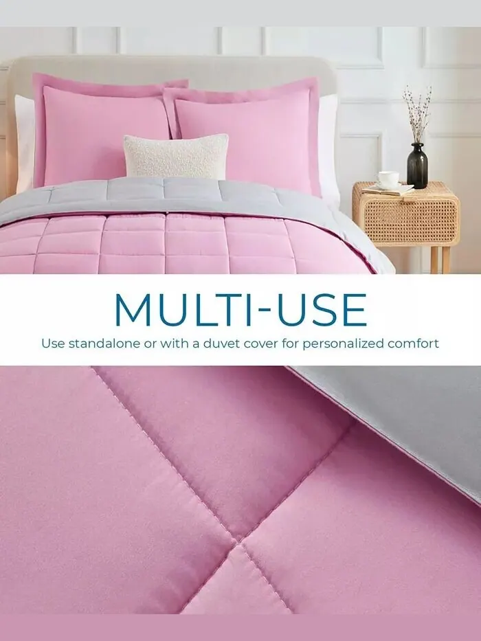 Всесезонное стеганое пуховое альтернативное одеяло премиум-класса Nestl — изображение 3 из 6