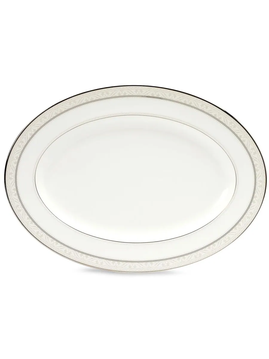 Овальное блюдо Montvale Platinum, 14 дюймов Noritake — изображение 1 из 2, нет цвета