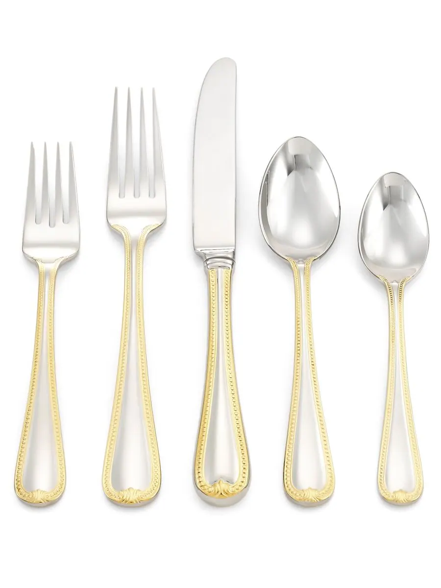 Lenox Винтажный золотой набор посуды из 5 предметов — изображение 1 из 4