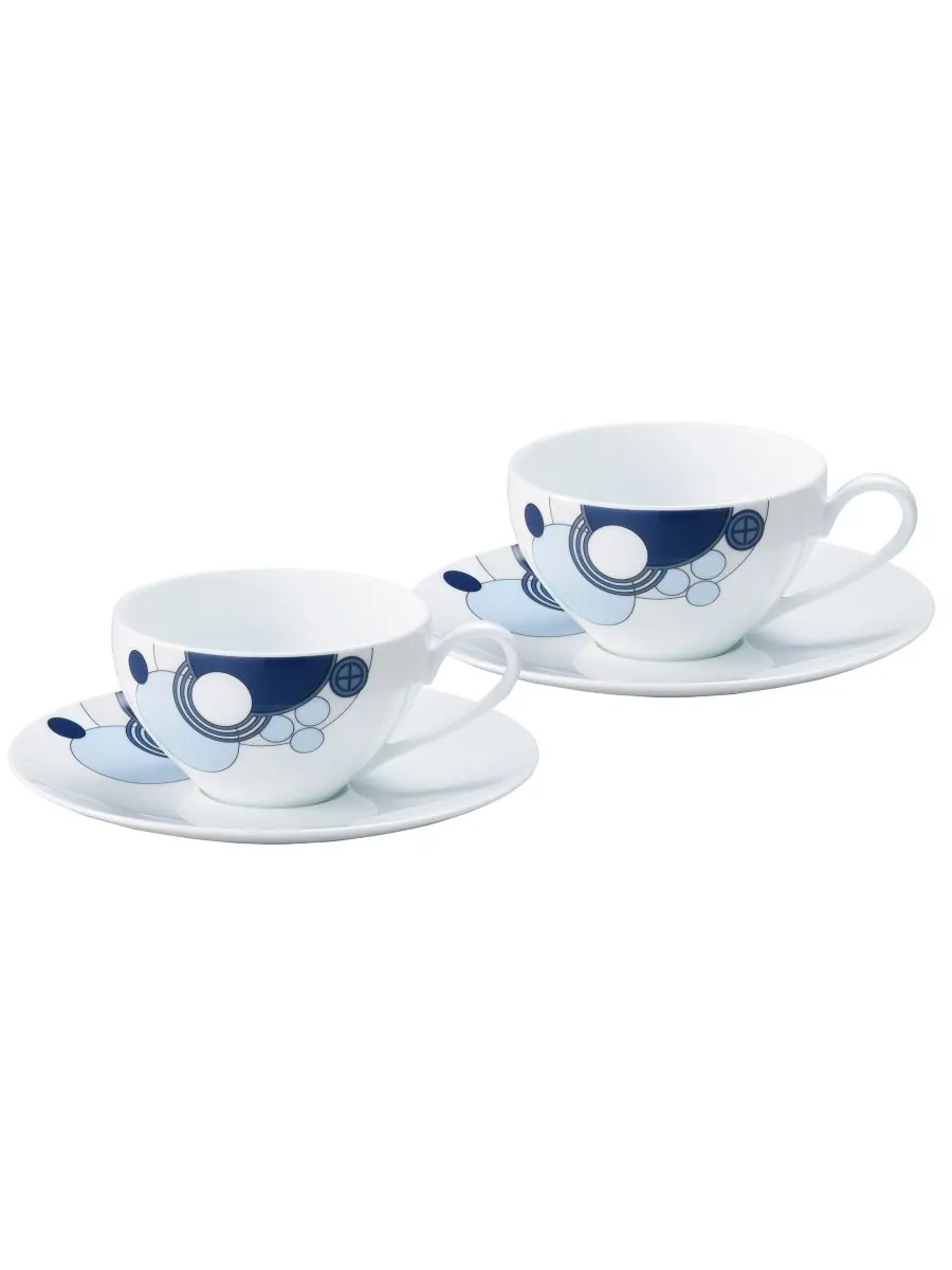 Noritake Набор из 2 чашек (4 предмета) Frank Lloyd Wright Imperial Cabaret Blue, 7 унций (200 мл) и — изображение 1 из 7