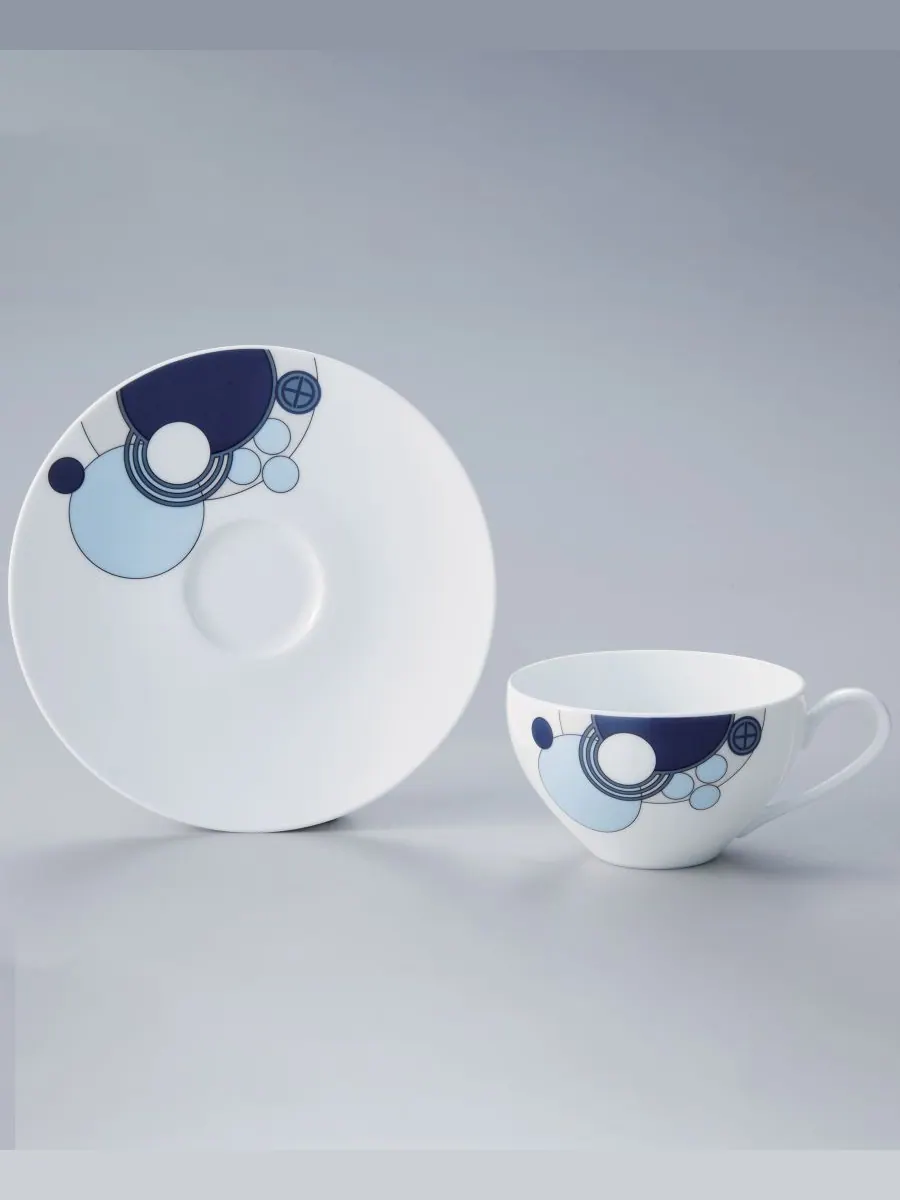 Noritake Набор из 2 чашек (4 предмета) Frank Lloyd Wright Imperial Cabaret Blue, 7 унций (200 мл) и — изображение 2 из 7