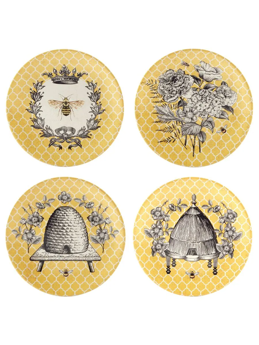 Набор из 4 салатных тарелок French Bees Certified International — изображение 1 из 5, мульти