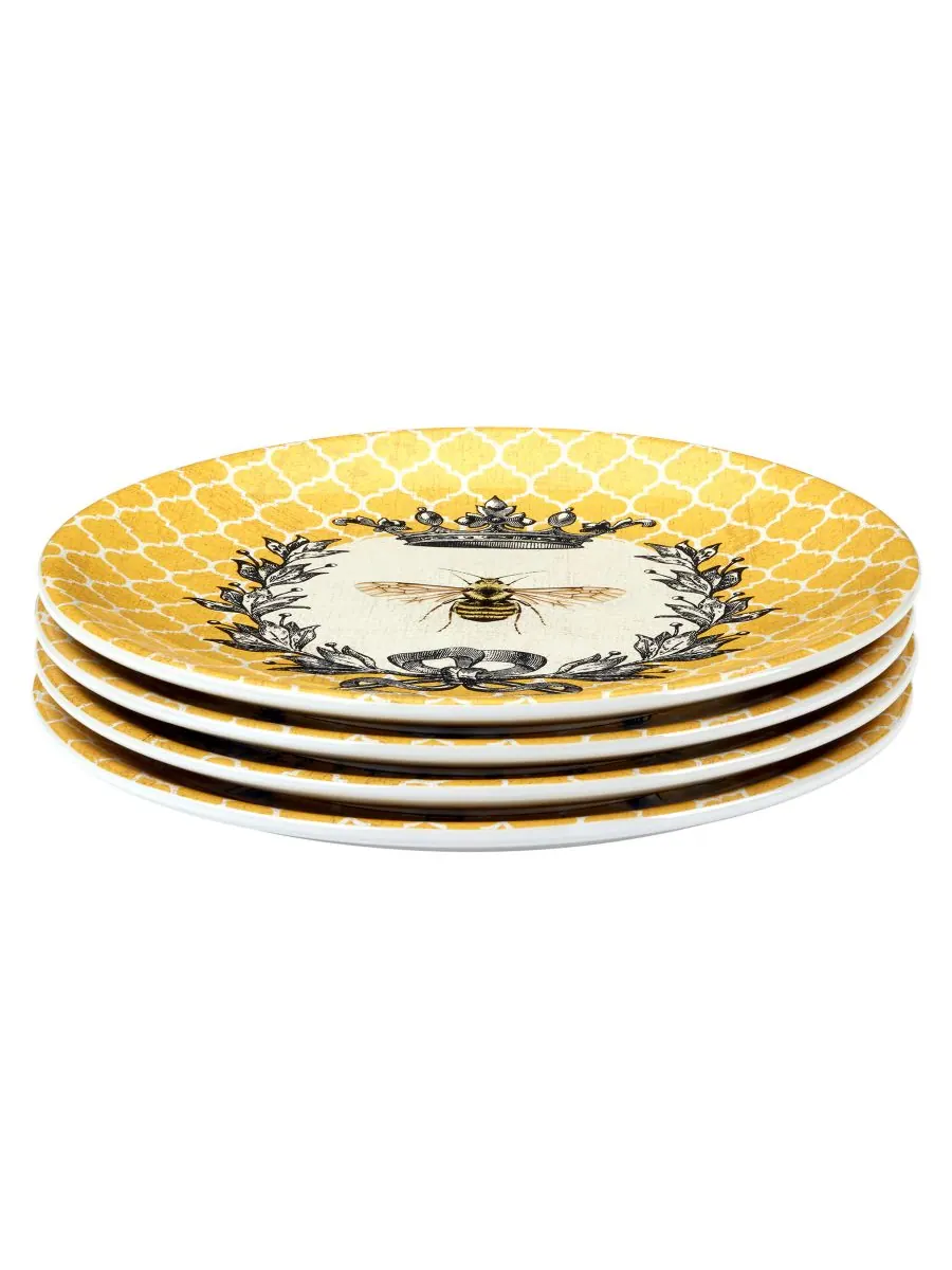 Набор из 4 салатных тарелок French Bees Certified International — изображение 2 из 5, мульти