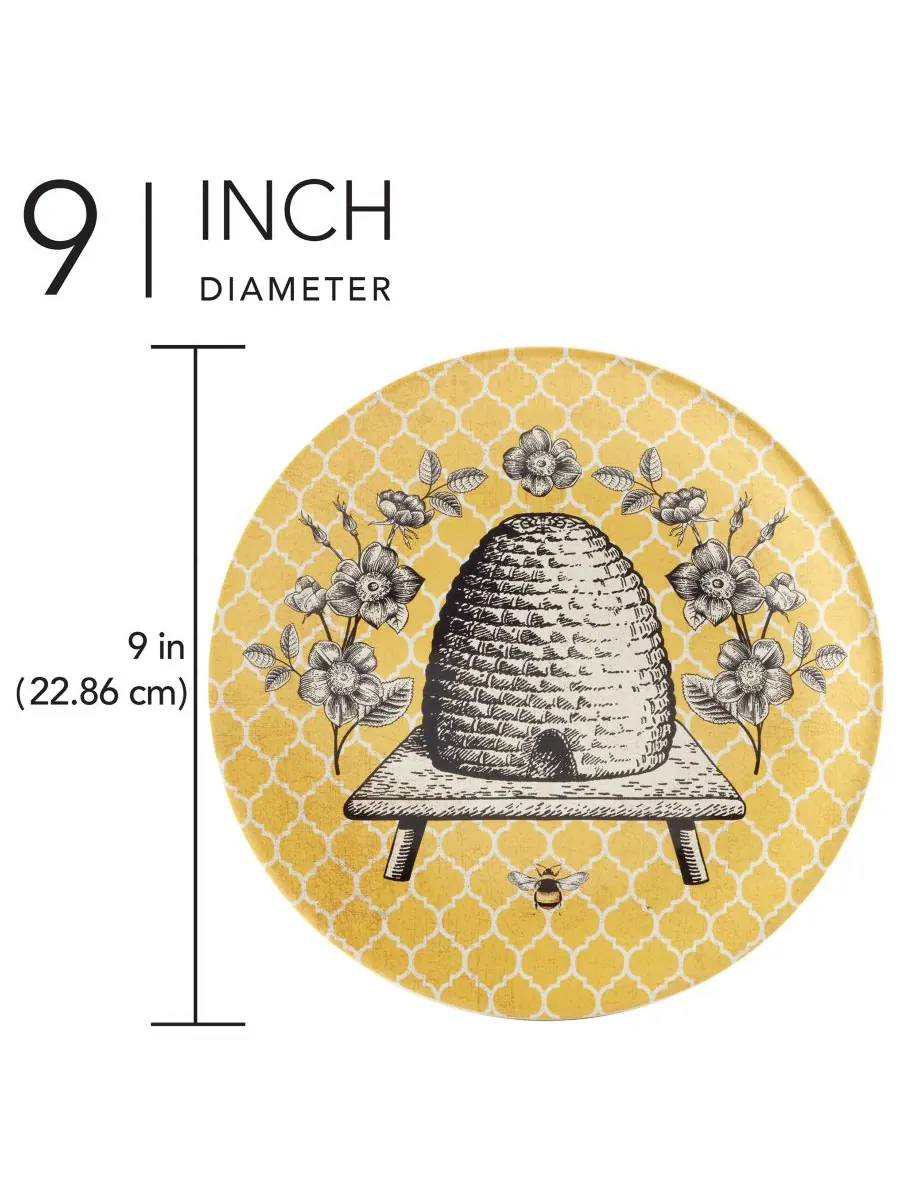 Набор из 4 салатных тарелок French Bees Certified International — изображение 5 из 5, мульти