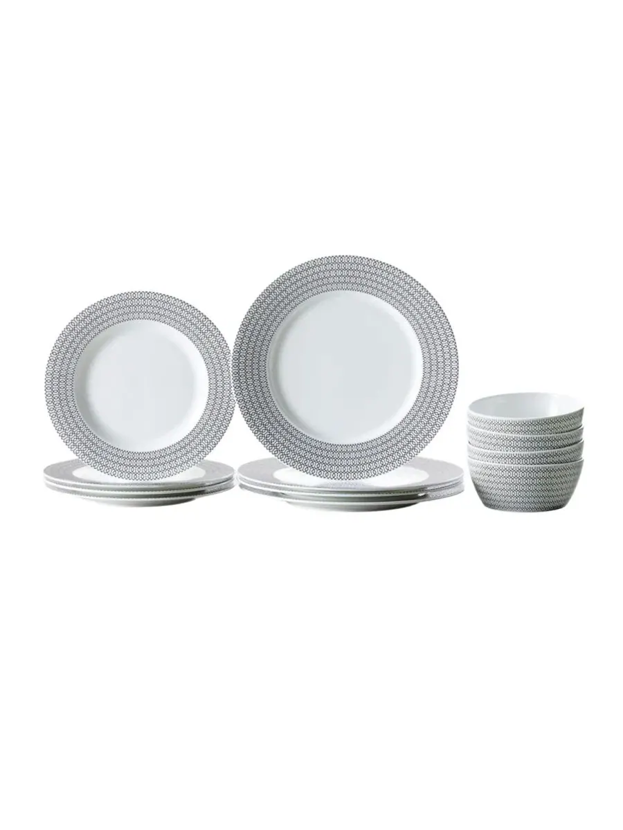 Набор столовой посуды Ornament 12-Piece Dinnerware Set, Service for 4 Fortessa — изображение 1 из 13, черный