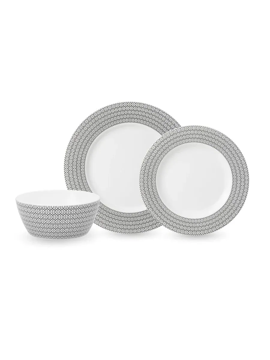 Набор столовой посуды Ornament 12-Piece Dinnerware Set, Service for 4 Fortessa — изображение 13 из 13, черный