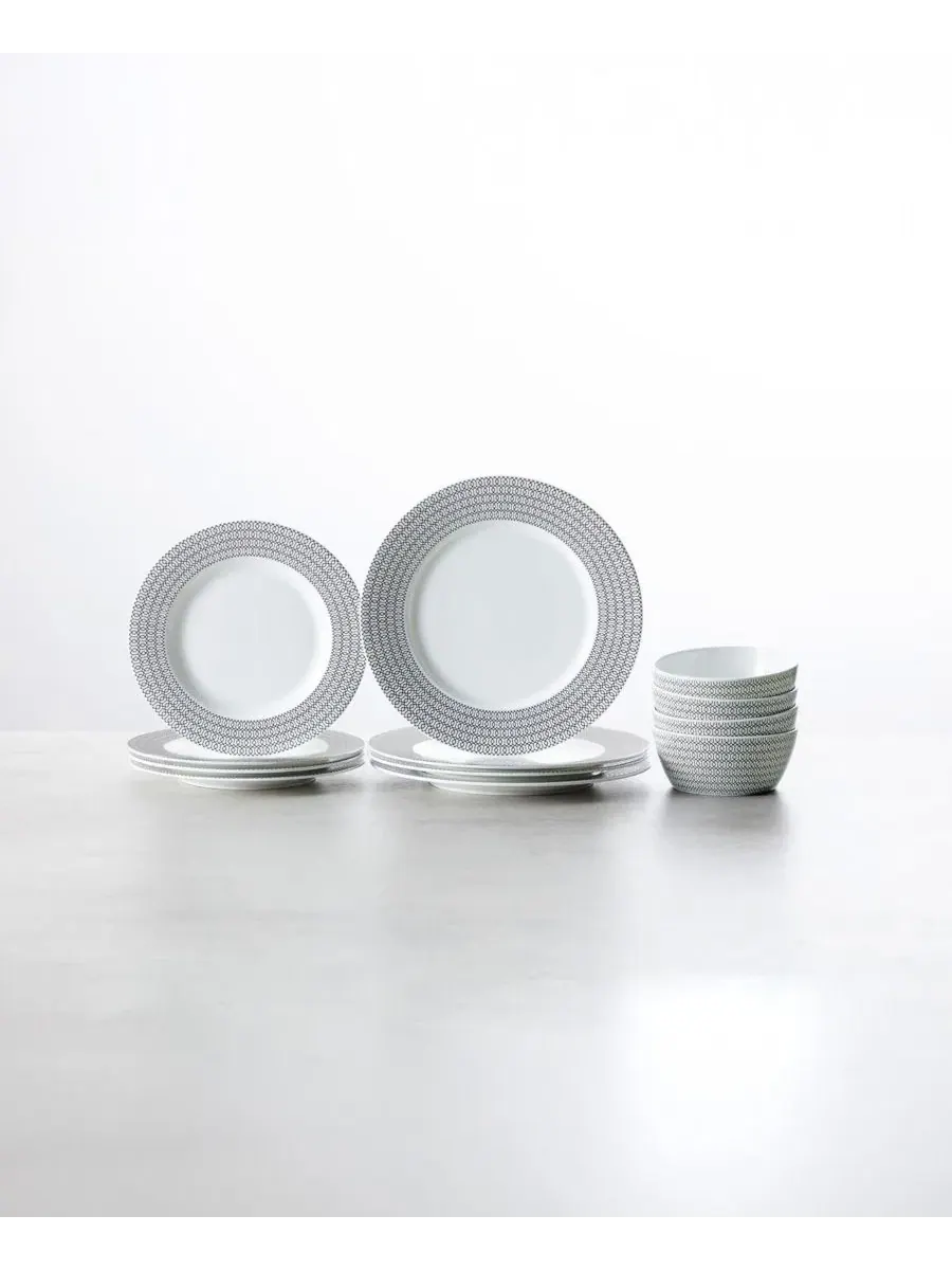 Набор столовой посуды Ornament 12-Piece Dinnerware Set, Service for 4 Fortessa — изображение 3 из 13, черный