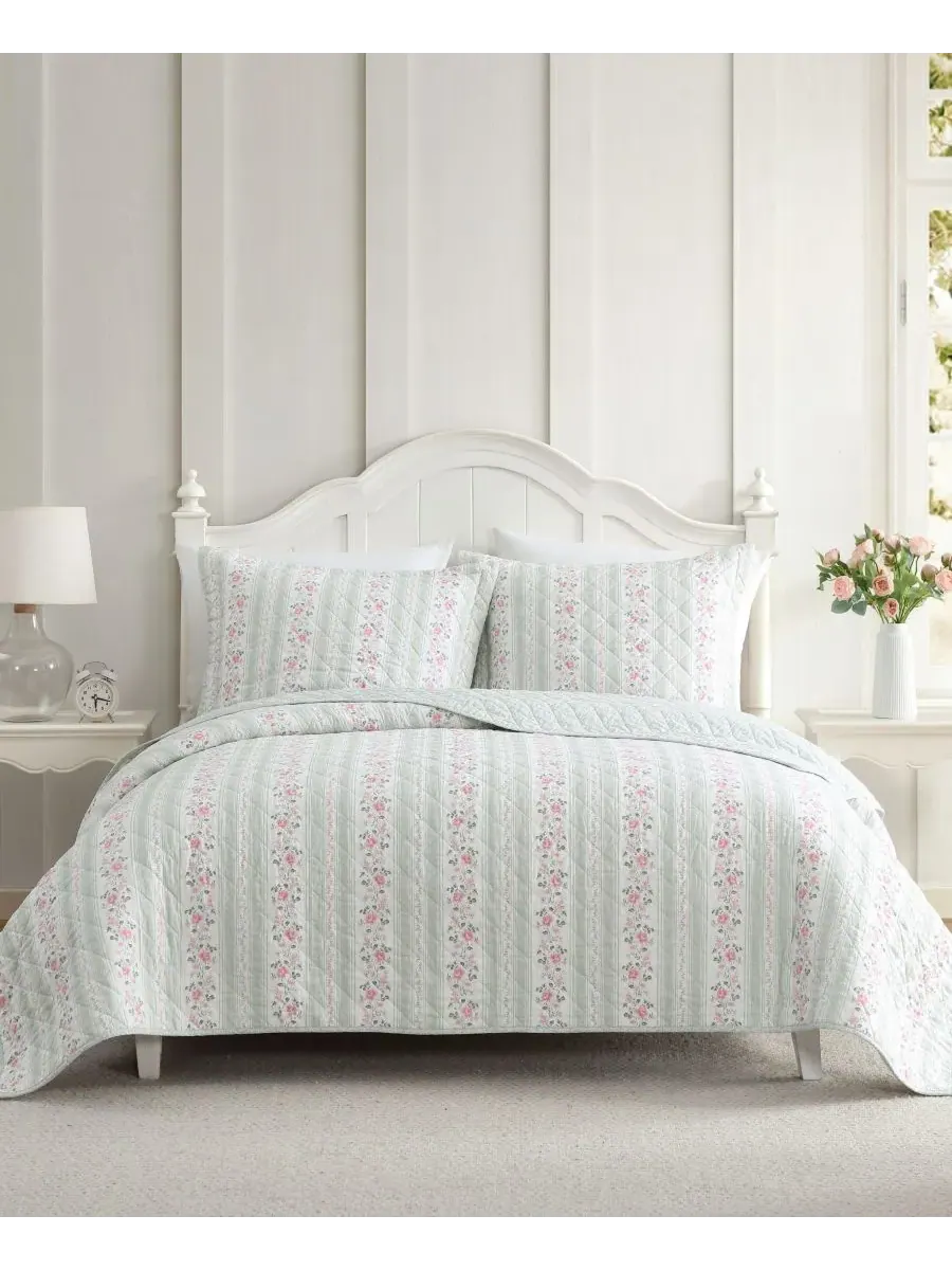 Двустороннее одеяло Rosebud Stripe, 2 предмета, размер Twin Laura Ashley