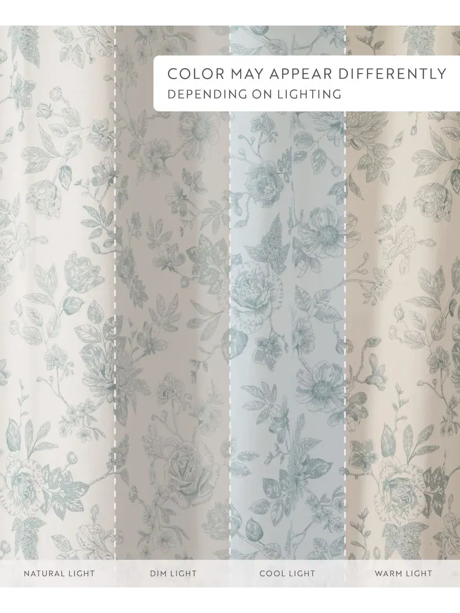 Шторка для ванной 183 x 183 см с принтом Vintage Floral Light Blue ienjoy Home — изображение 5 из 8, винтажный светлый синий