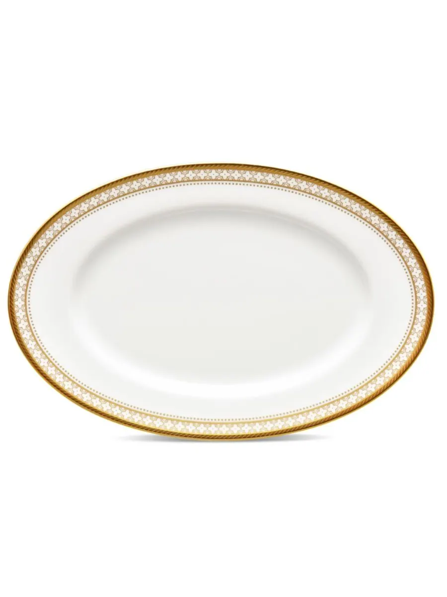 Noritake Подставка для масла/закусок Trefolio Gold, 8,75 дюймов — изображение 1 из 7, золото