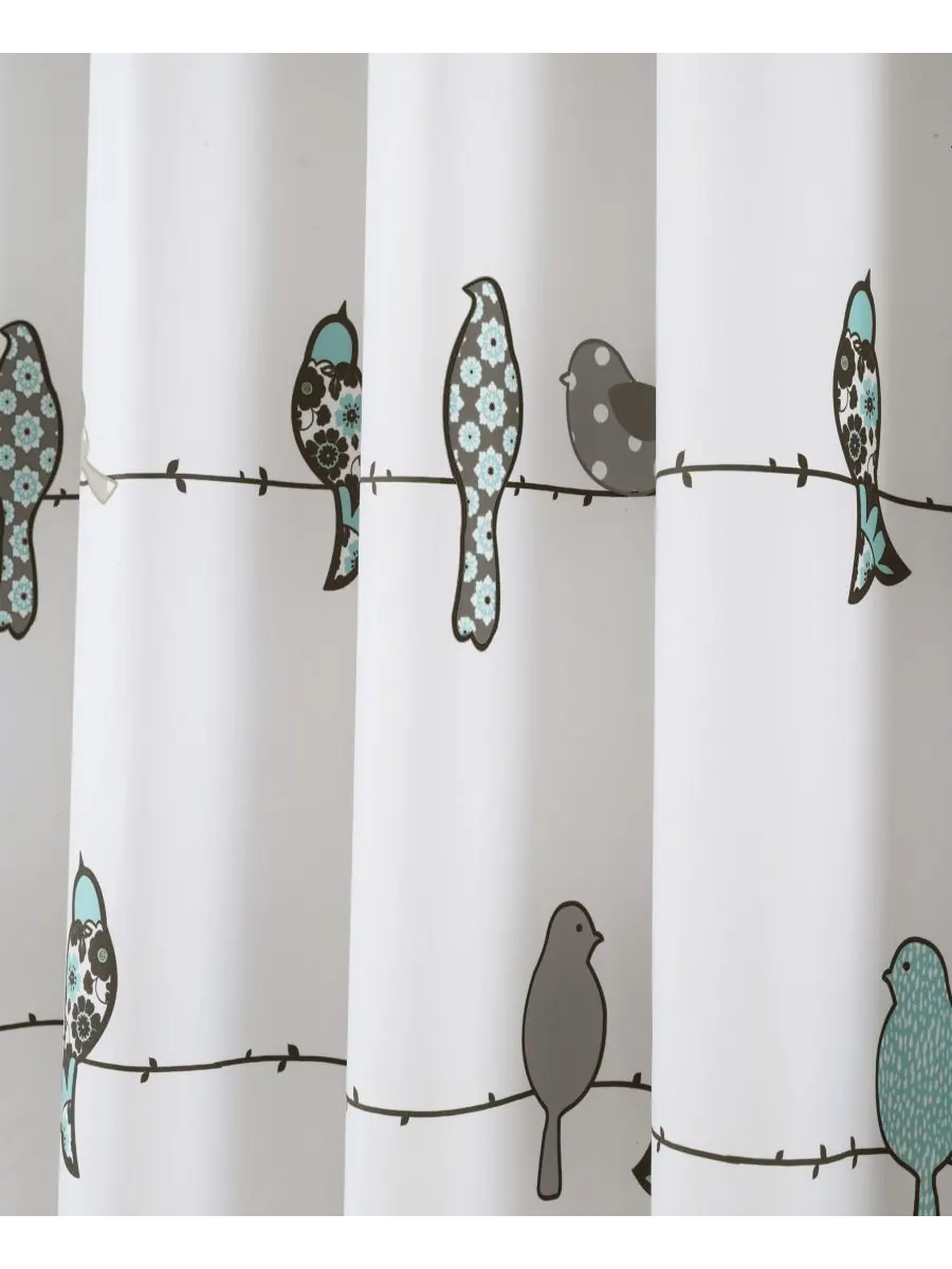 Занавеска для душа Rowley Birds, 72" x 72" Lush Décor — изображение 4 из 6, синий
