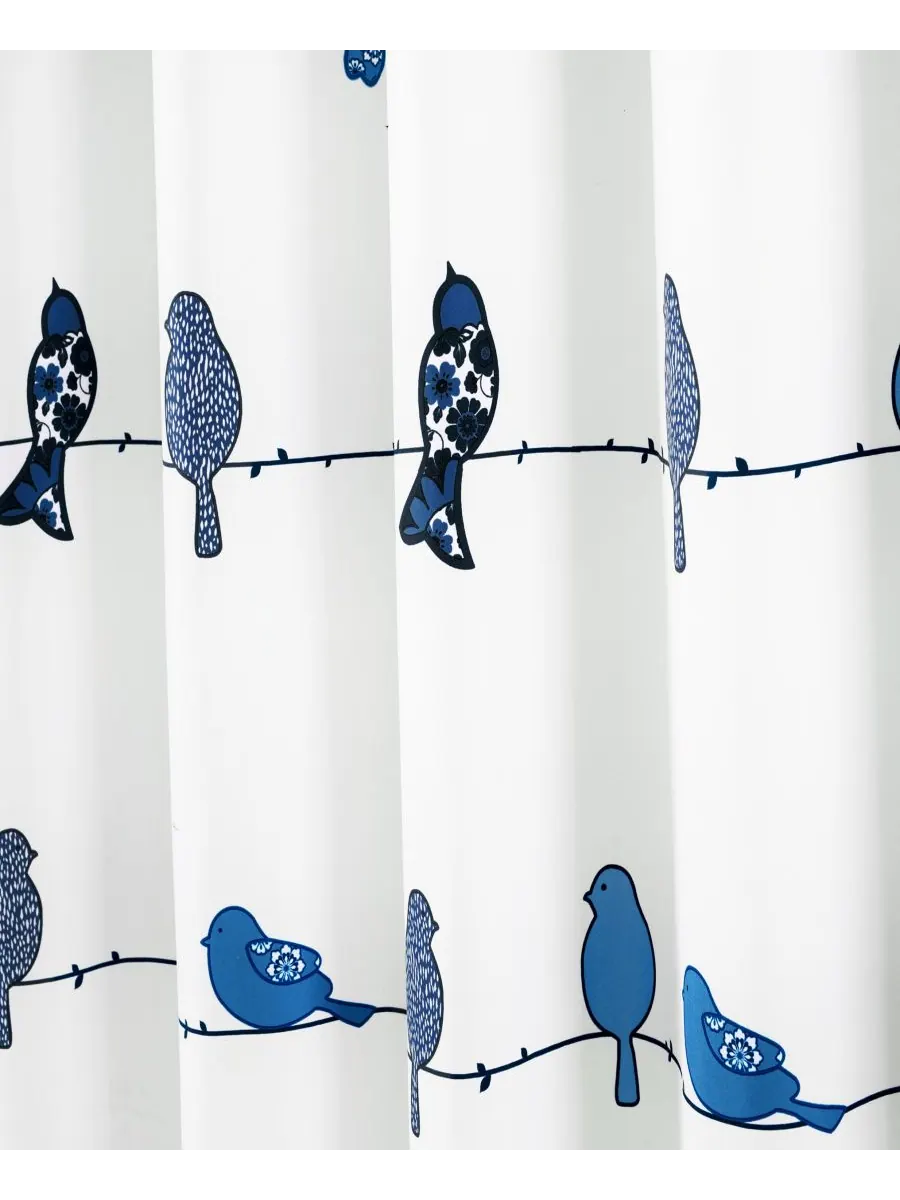 Занавеска для душа Rowley Birds, 72" x 72" Lush Décor — изображение 5 из 6, темно-синий