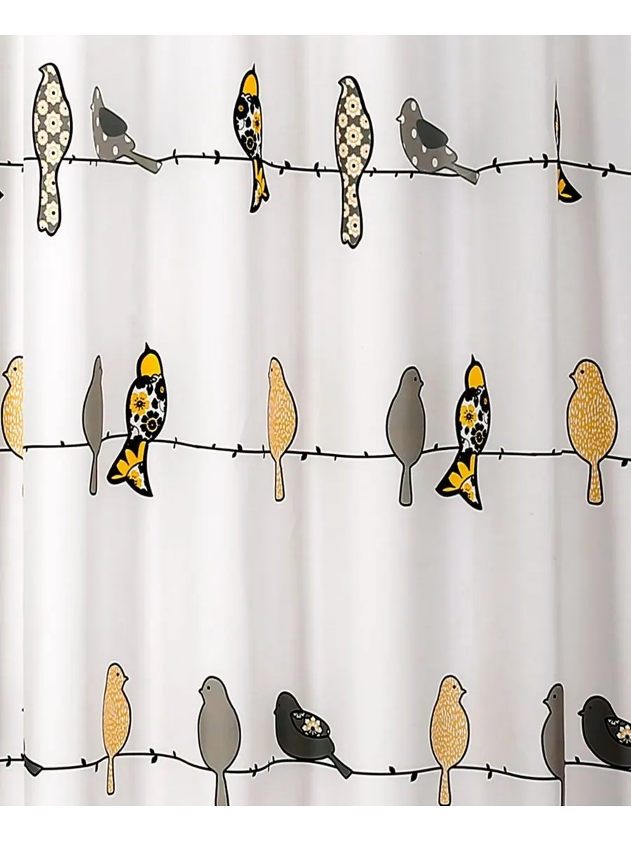 Занавеска для душа Rowley Birds, 72" x 72" Lush Décor — изображение 2 из 3, желтый