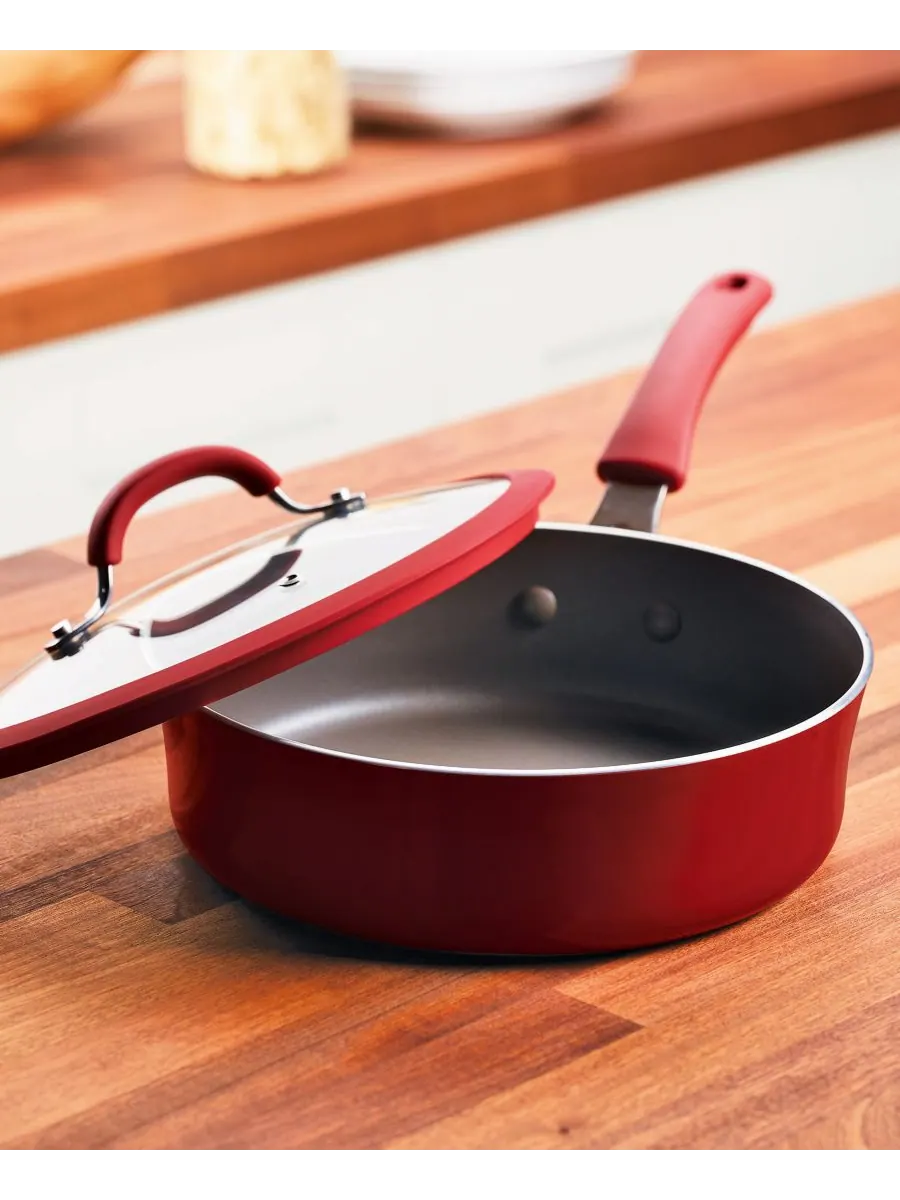 Алюминиевая антипригарная сковорода Cook + Create с крышкой, 3 кварты Rachael Ray — изображение 9 из 9, серый