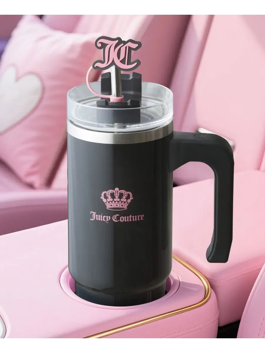 Полезная дорожная кружка Jetsetter из нержавеющей стали, 0,9 л Juicy Couture — изображение 2 из 10, черный