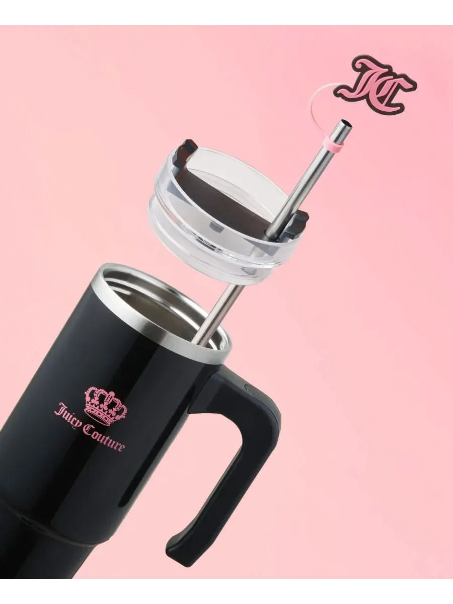 Полезная дорожная кружка Jetsetter из нержавеющей стали, 0,9 л Juicy Couture — изображение 3 из 10, черный