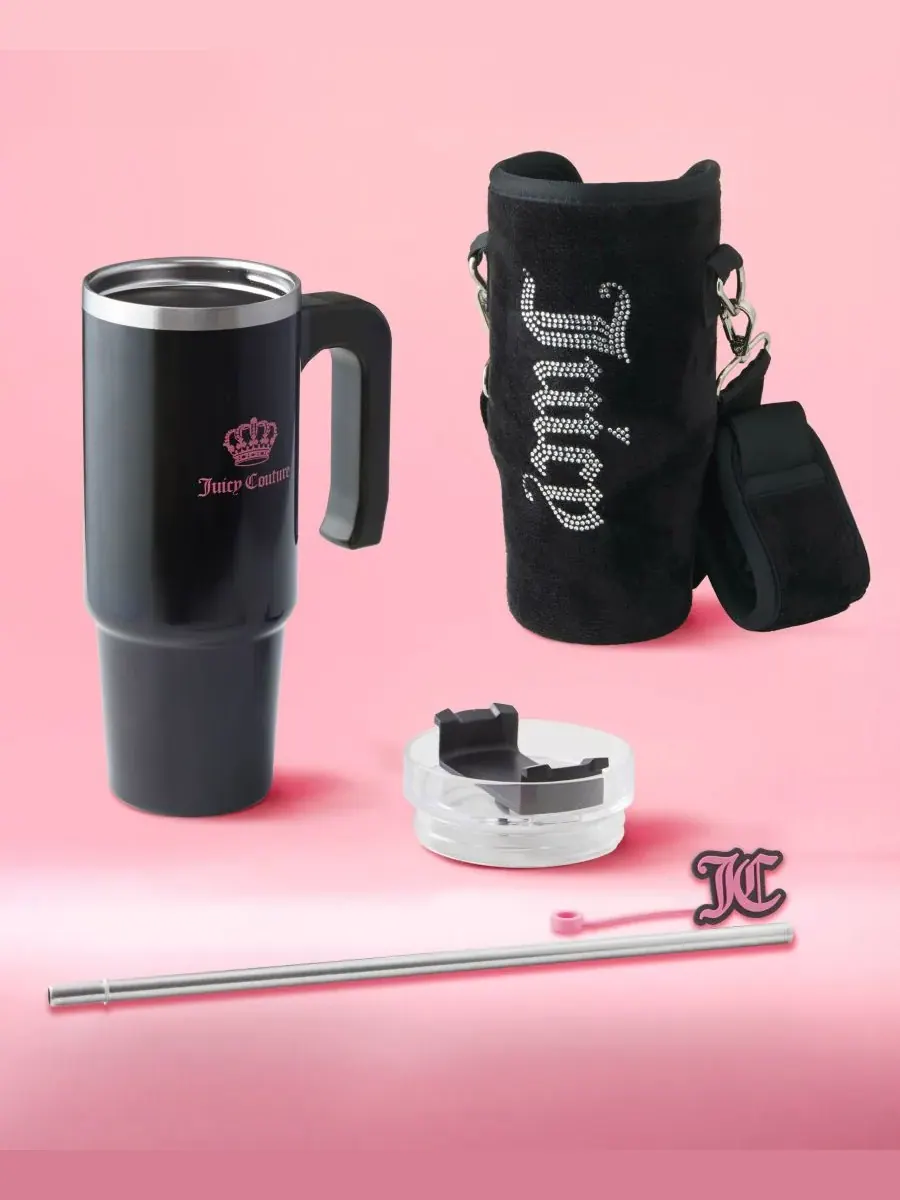 Полезная дорожная кружка Jetsetter из нержавеющей стали, 0,9 л Juicy Couture — изображение 9 из 10, черный