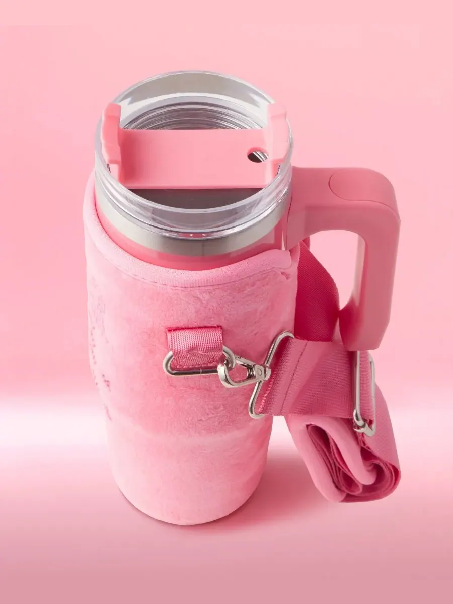 Полезная дорожная кружка Jetsetter из нержавеющей стали, 0,9 л Juicy Couture — изображение 4 из 9, розовый
