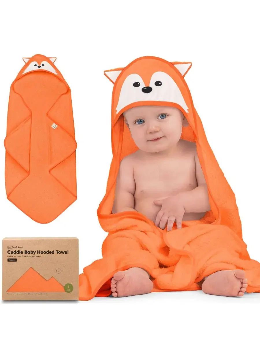 Детское полотенце с капюшоном Cuddle Baby, банное полотенце для малышей, детские полотенца с — коричневый
