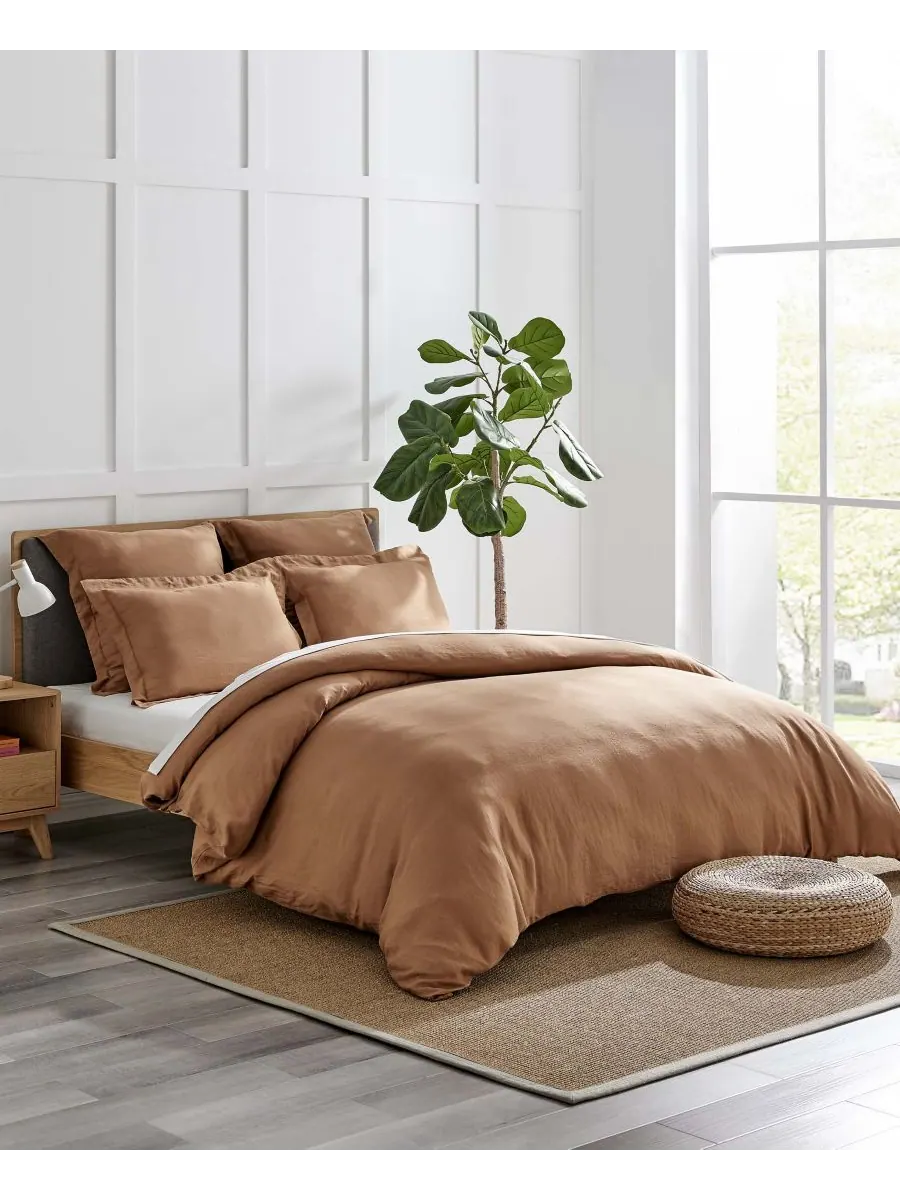 Пододеяльник из стираного льна, однотонный, размер twin/twin xl Levtex — изображение 5 из 6, бежевый