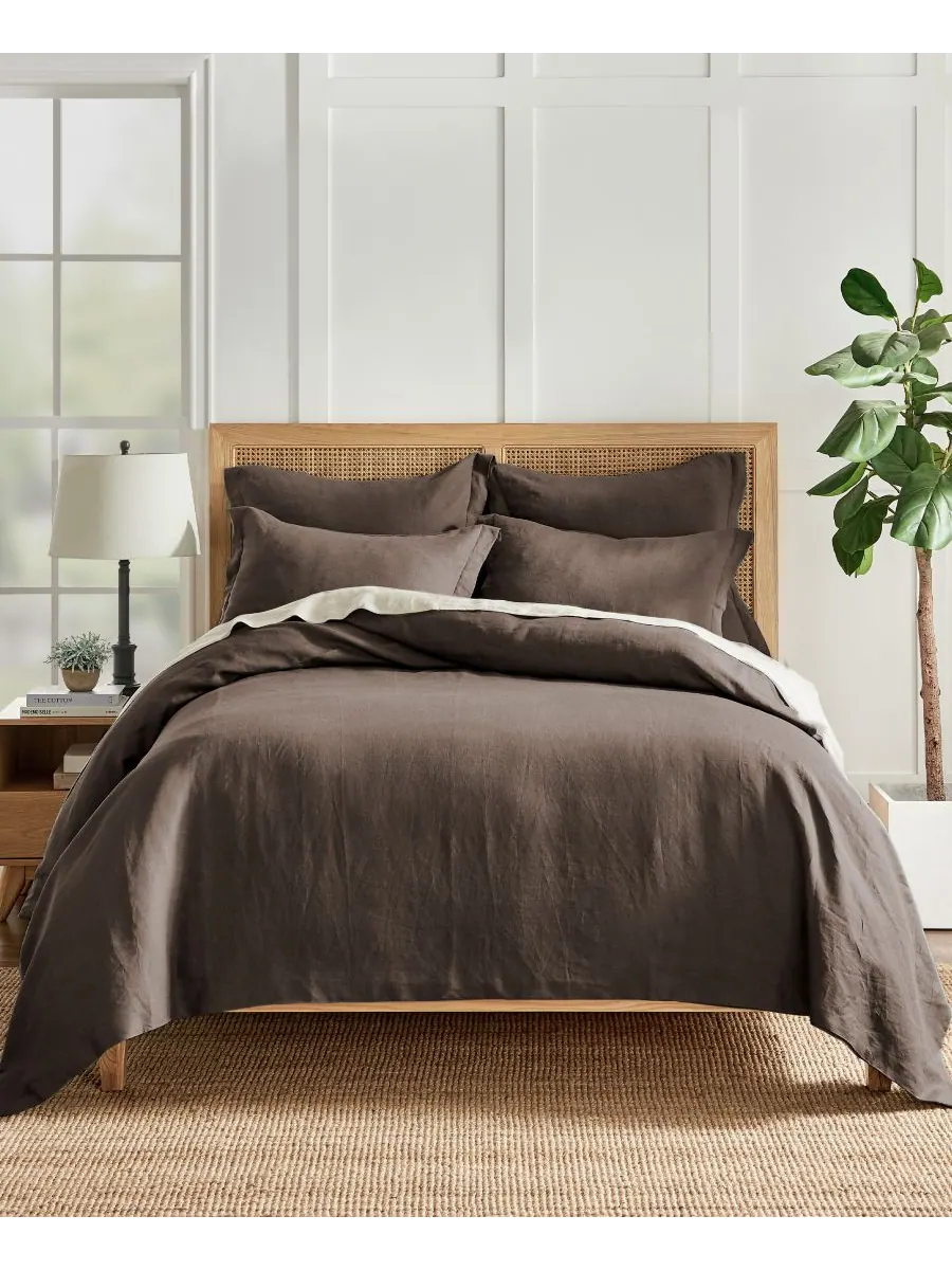 Пододеяльник из стираного льна, однотонный, размер twin/twin xl Levtex