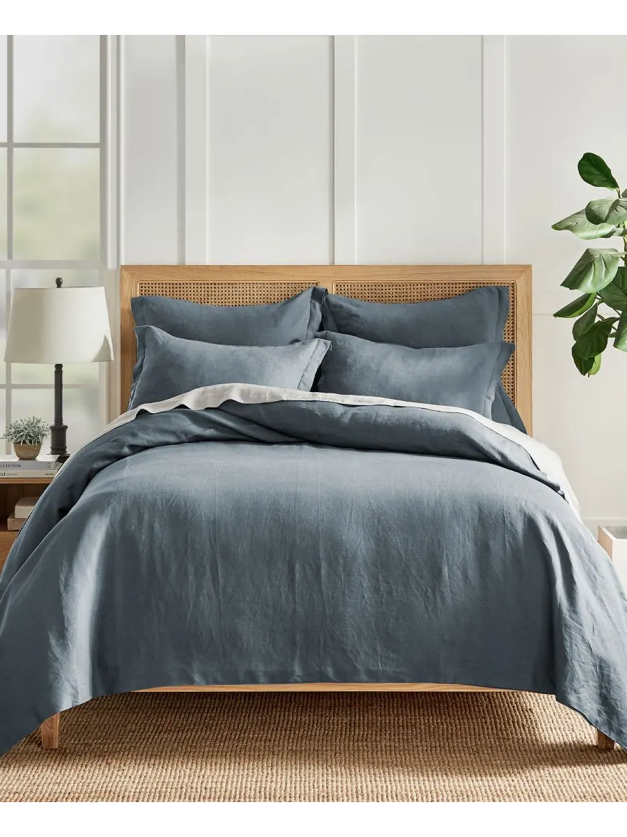 Пододеяльник из стираного льна, однотонный, размер Twin/Twin XL Levtex