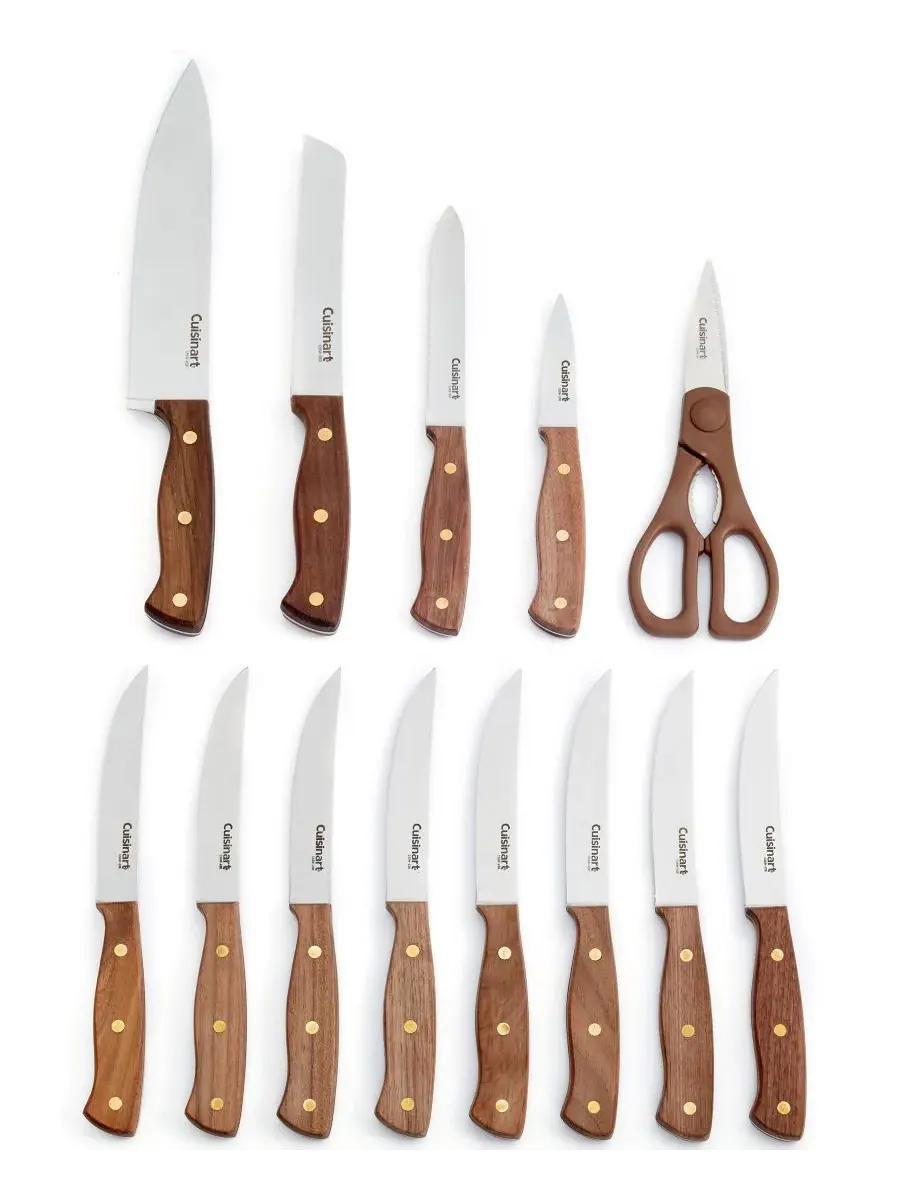 Набор столовых приборов Advantage Wooden Triple Rivet из 14 предметов Cuisinart — изображение 2 из 2, ореховый