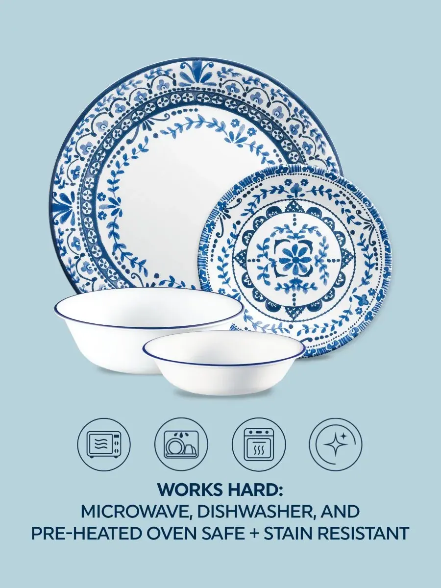 Столовый сервиз Portofino, 16 предметов, на 4 персоны Corelle — изображение 6 из 7, белый