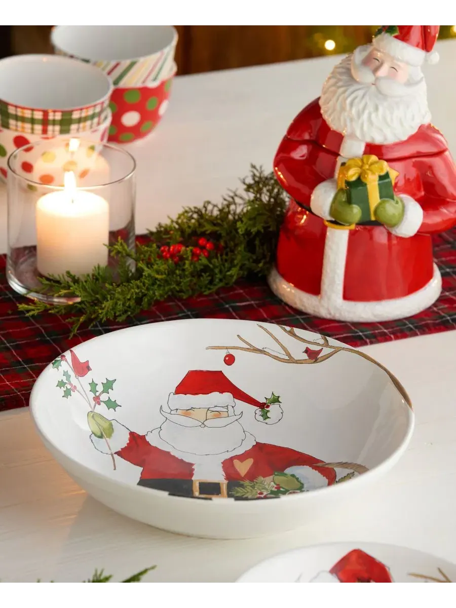 Сервировочная миска с рождественским Сантой, 33 см, 3.8 л, Santa Delight Certified International — изображение 3 из 4, мульти