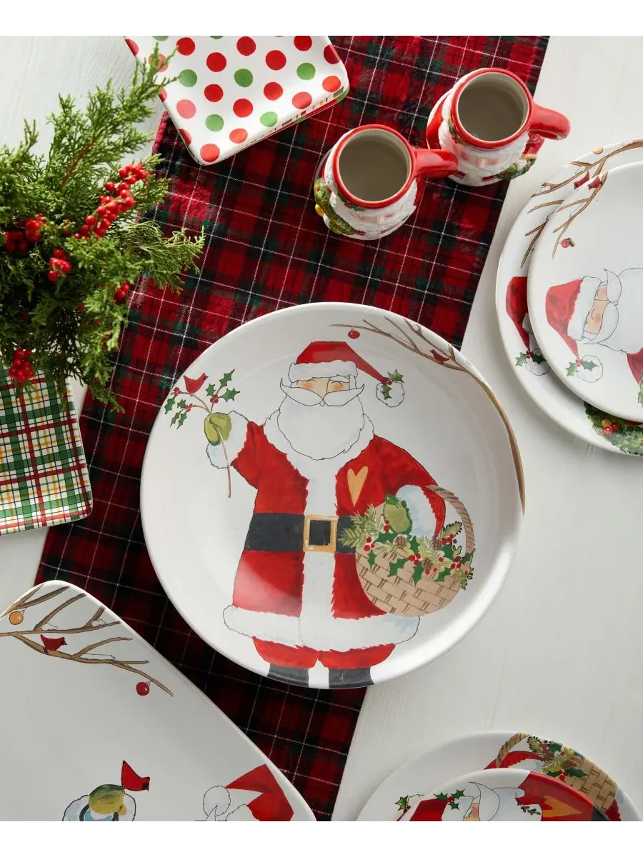 Сервировочная миска с рождественским Сантой, 33 см, 3.8 л, Santa Delight Certified International — изображение 4 из 4, мульти