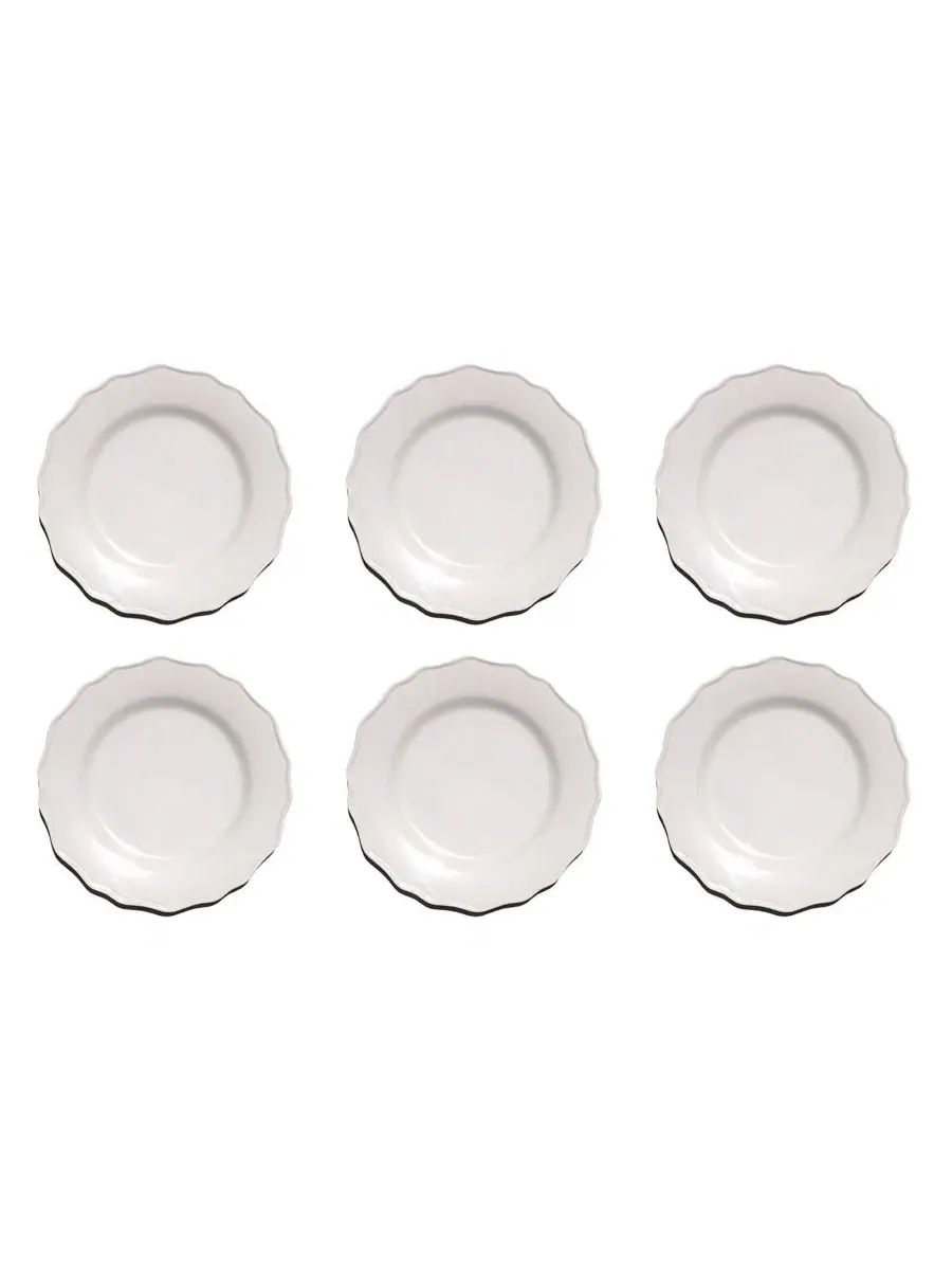 Набор из 6 тарелок для салата Scallop NewWave Melamine Abode Homewares — изображение 1 из 5, белый