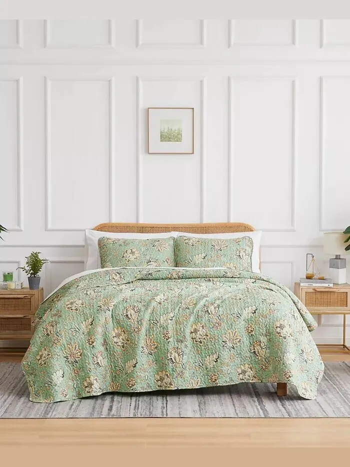 Коллекция одеял большого размера Jacobean Willow Southshore Fine Linens — изображение 1 из 4, зеленый