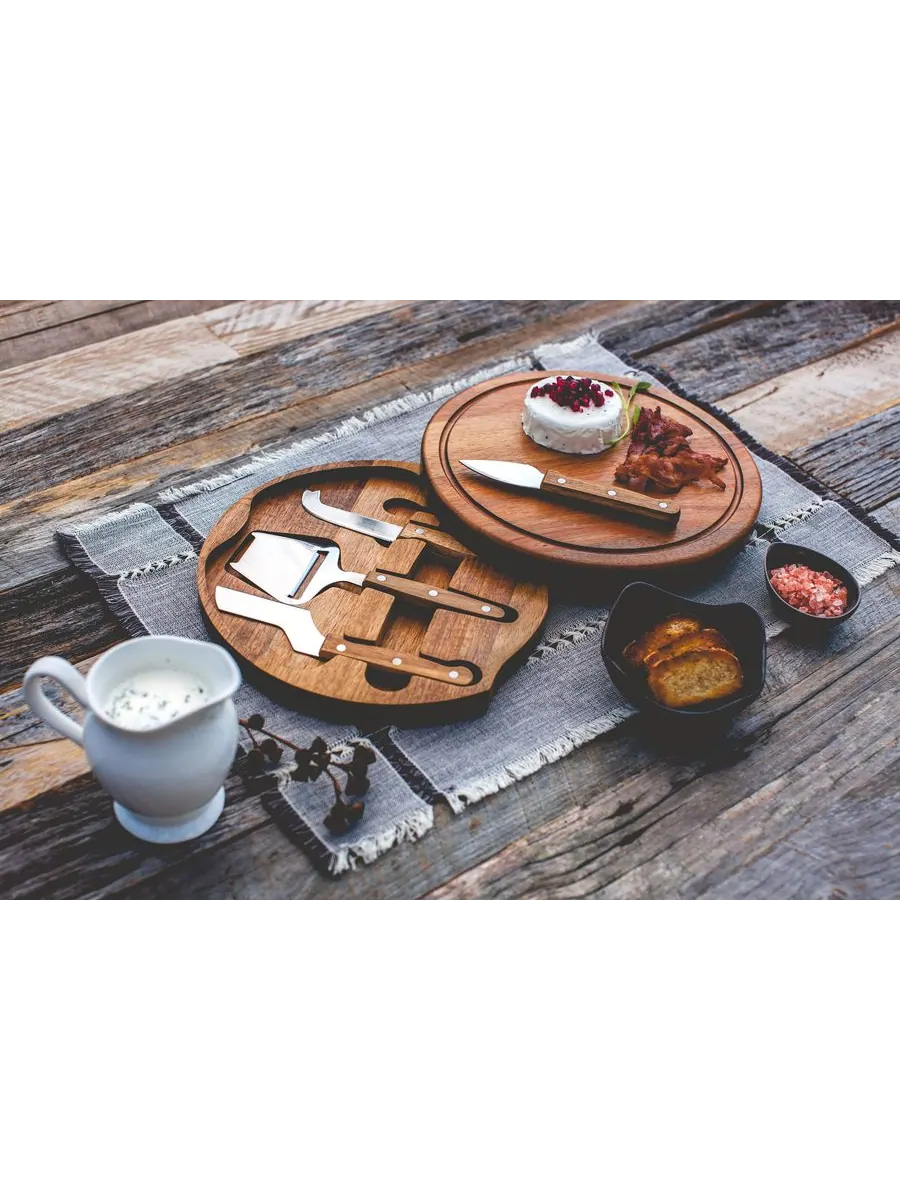 Набор для сыра Toscana by Acacia Circo: разделочная доска и инструменты Picnic Time — изображение 10 из 10, коричневый