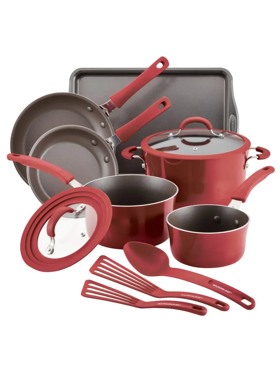 Коллекция посуды с антипригарным покрытием Cook and Create Rachael Ray — изображение 1 из 9, красный
