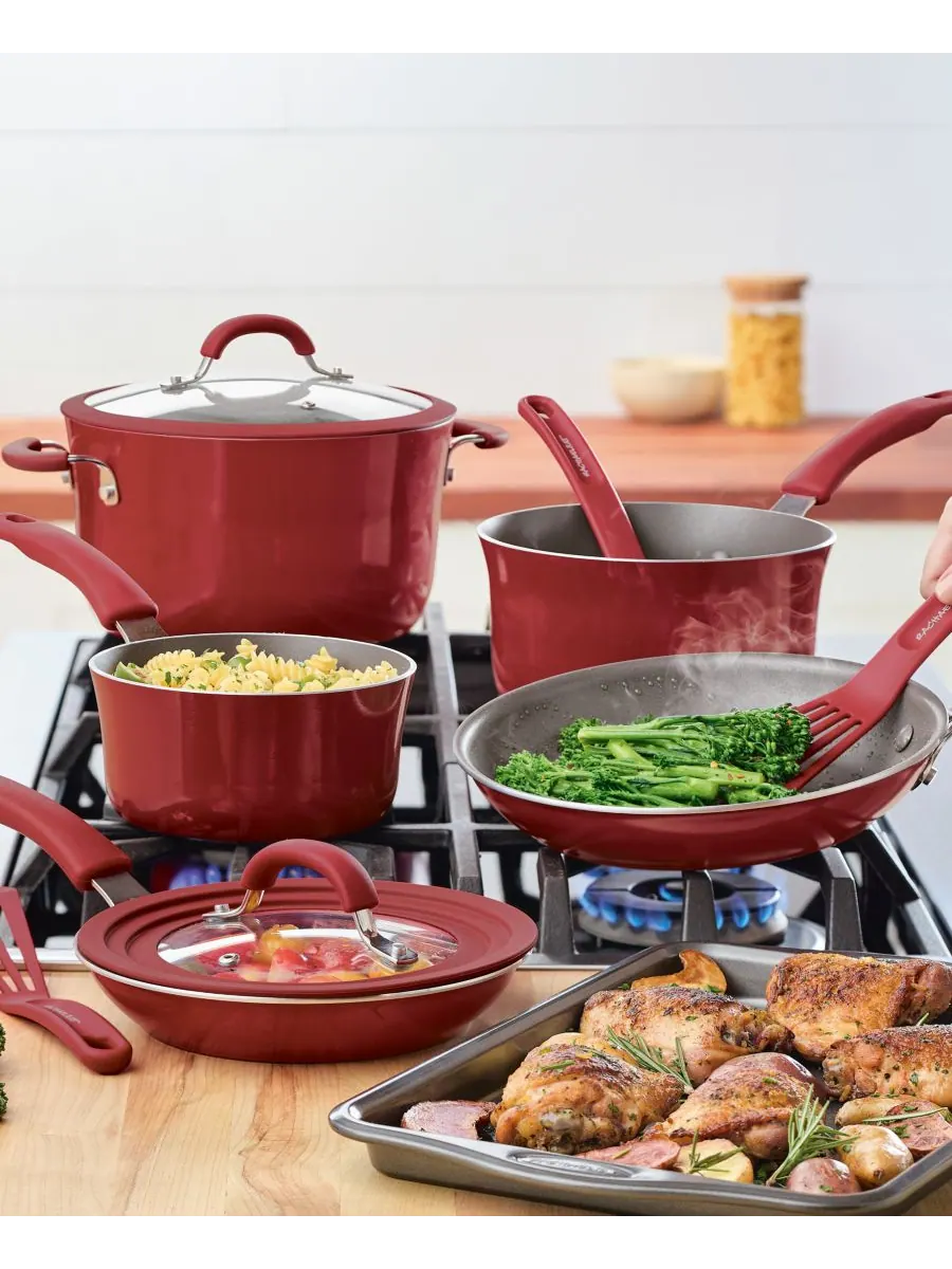 Коллекция посуды с антипригарным покрытием Cook and Create Rachael Ray — изображение 2 из 9, красный