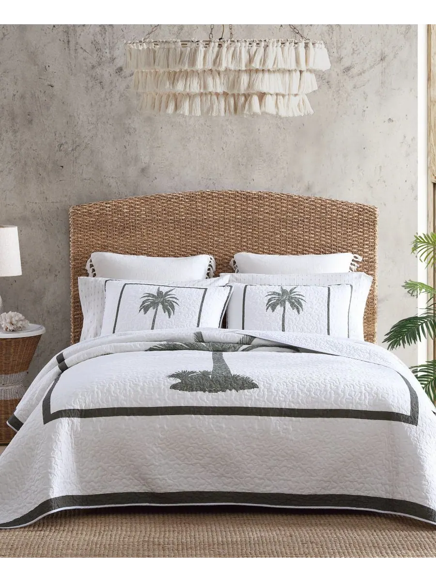 Двустороннее хлопковое одеяло Tommy BahamaHome Palm Island, размер King Tommy Bahama Home — изображение 1 из 9, серый