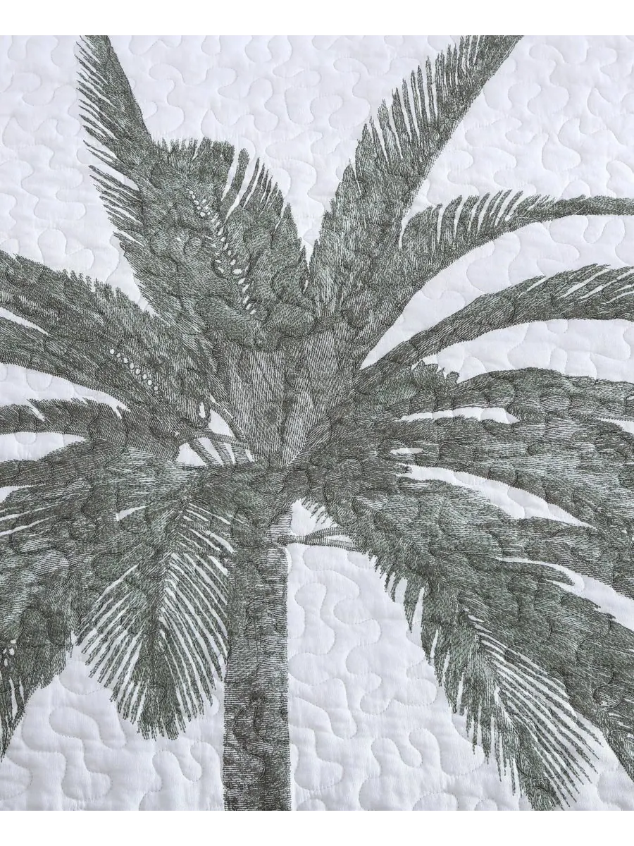 Двустороннее хлопковое одеяло Tommy BahamaHome Palm Island, размер King Tommy Bahama Home — изображение 8 из 9, серый