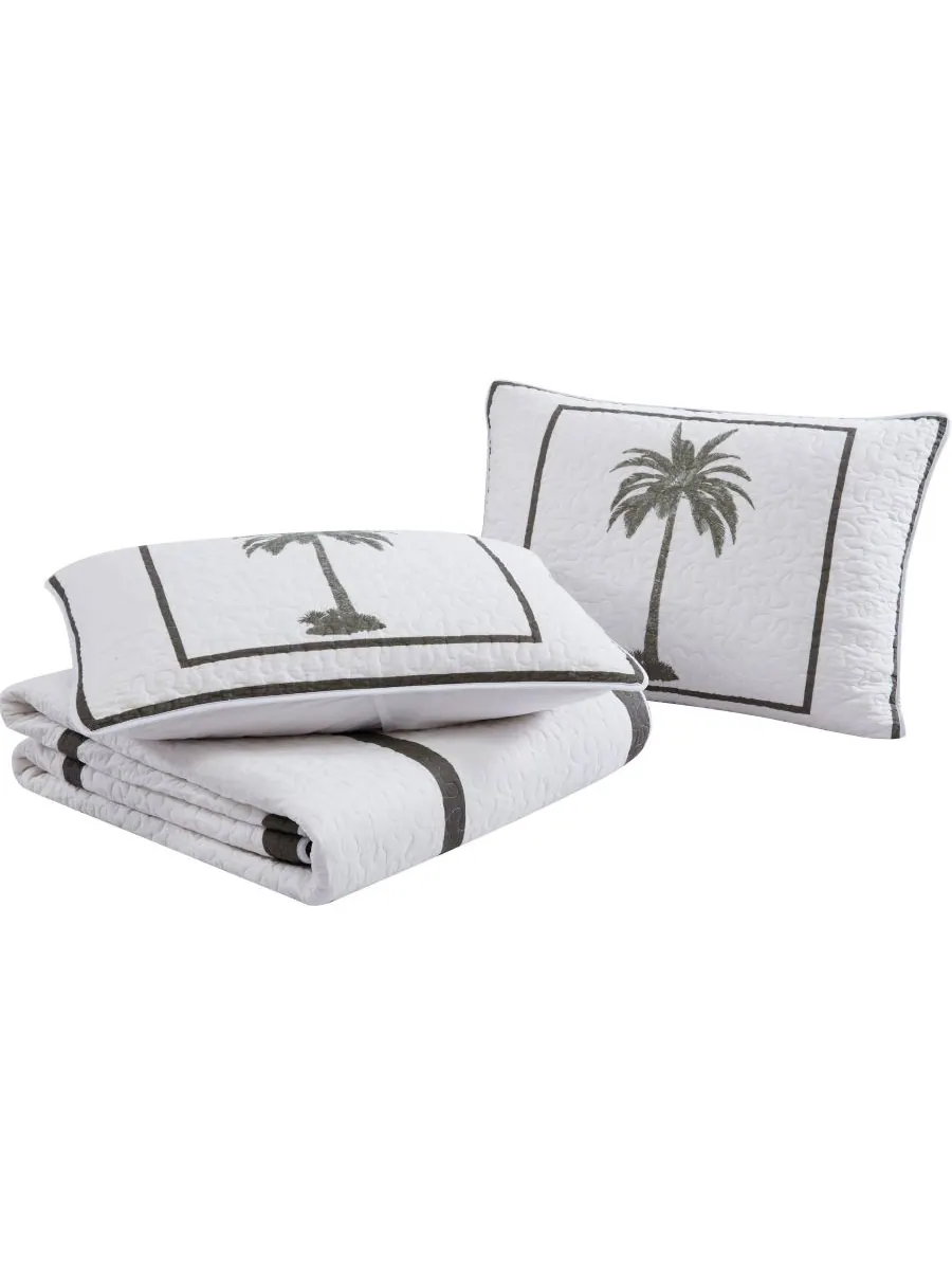 Двустороннее хлопковое одеяло Tommy BahamaHome Palm Island, размер King Tommy Bahama Home — изображение 9 из 9, серый