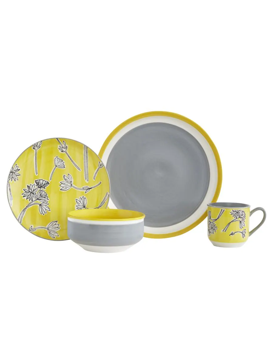 Набор посуды Sunny Floral из 16 предметов, на 4 персоны Baum — желтый