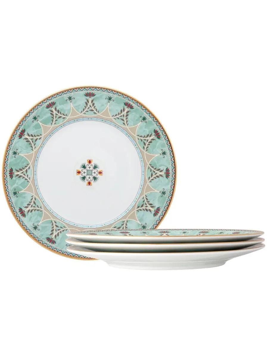 Набор из 4 обеденных тарелок Serene Garden, диаметр 27 см Noritake — изображение 1 из 15, светлый зеленый