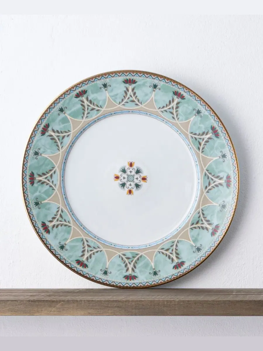 Набор из 4 обеденных тарелок Serene Garden, диаметр 27 см Noritake — изображение 2 из 15, светлый зеленый