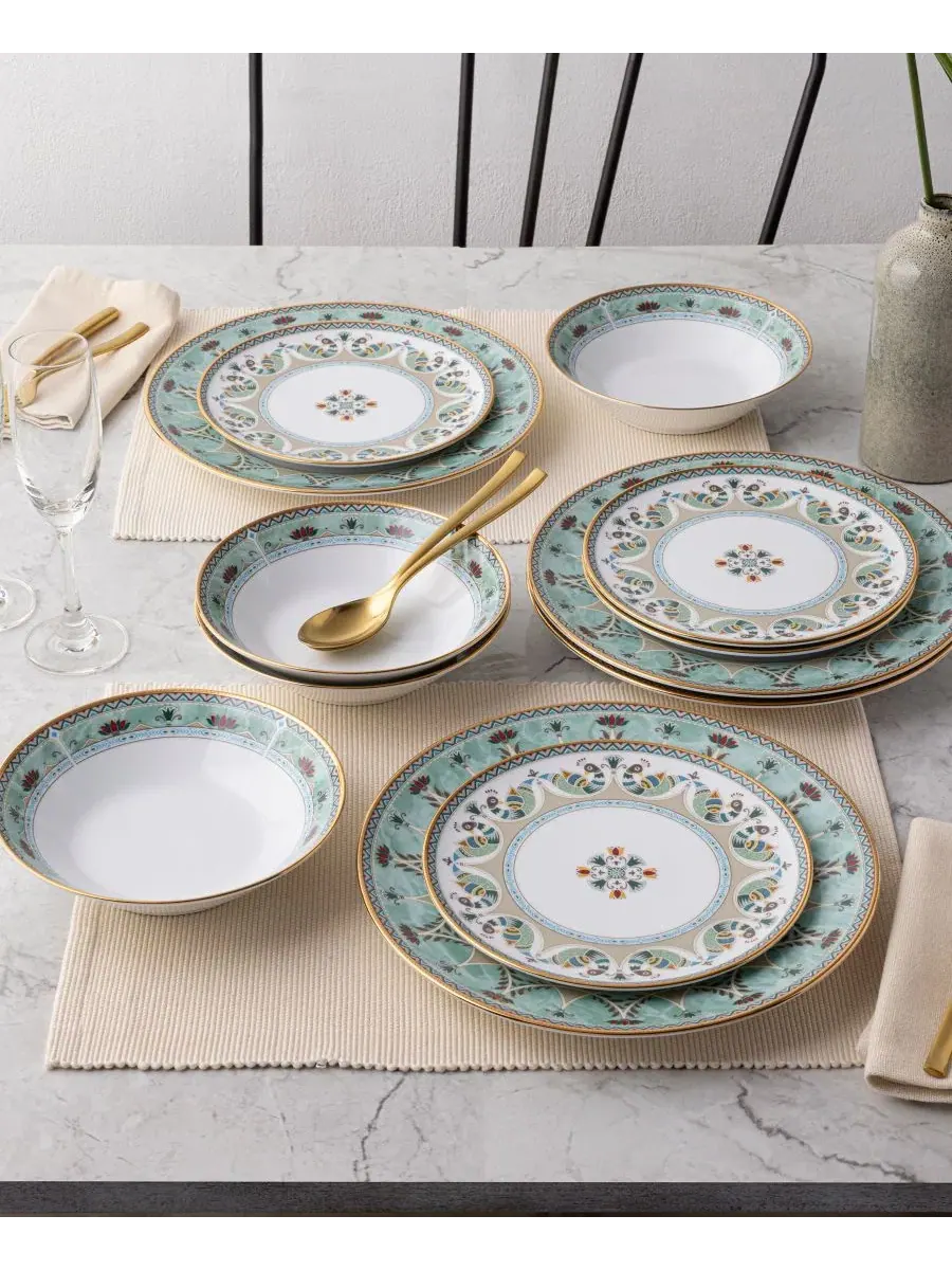 Набор из 4 обеденных тарелок Serene Garden, диаметр 27 см Noritake — изображение 13 из 15, светлый зеленый